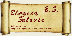 Blagica Šulović vizit kartica